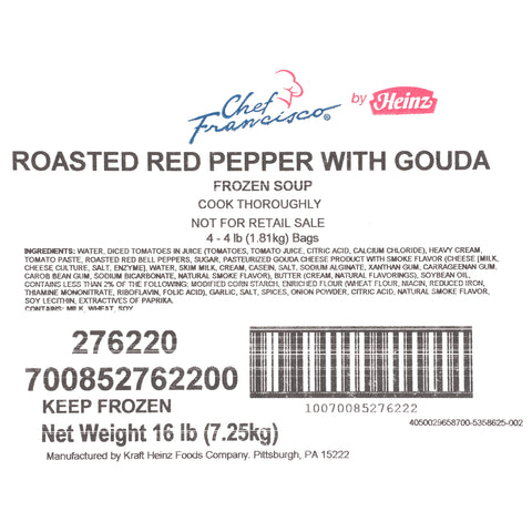 Soup Roasted Red Pepper Gouda Bisque Rtu 276220/78004925