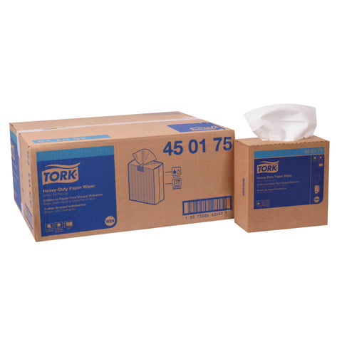 Tork White Heavy Duty Paper Wiper, 9.25 x 16.25 inch - 90 per box -- 10 boxes per case