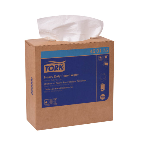Tork White Heavy Duty Paper Wiper, 9.25 x 16.25 inch - 90 per box -- 10 boxes per case