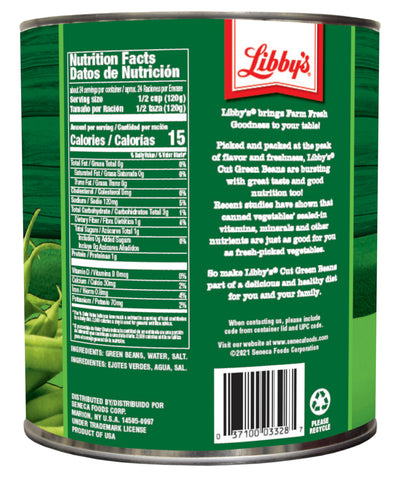 Libby Low Sodium Mixed Sieve Cut Green Beans, 101 Ounce -- 6 per case