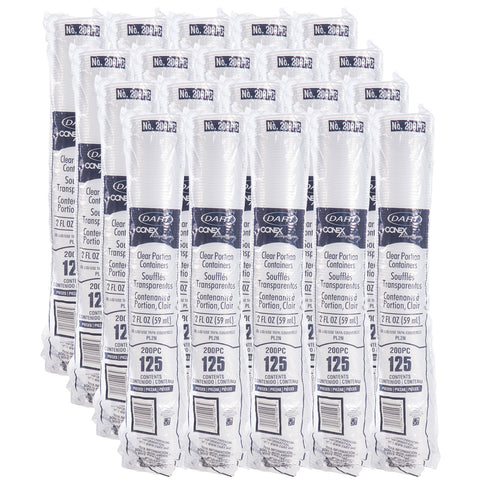 Dart Container Conex Polypropylene Clear Round Portion/Souffle Cup, 2 Ounce -- 2500 per case