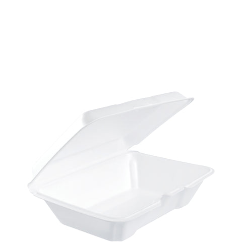 Dart Performer White Expanded Polystyrene Foam Hinged Container, 9.3 x 6.4 x 2.9 inch -- 200 per case