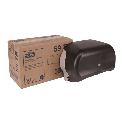 Don Brand DISPENSER TOILET TISSUE 2 ROLL-SIDE BY SIDE GREY