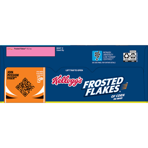 Kelloggs Frosted Flakes Corn Cereal, 19.2 Ounce -- 12 per case.