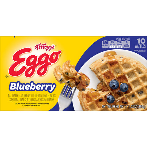 Kelloggs Eggo Blueberry Waffle, 12.3 Ounce -- 8 per case.