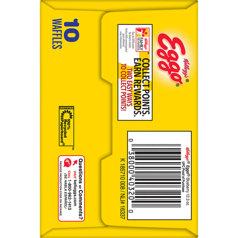 Kelloggs Eggo Blueberry Waffle, 12.3 Ounce -- 8 per case.