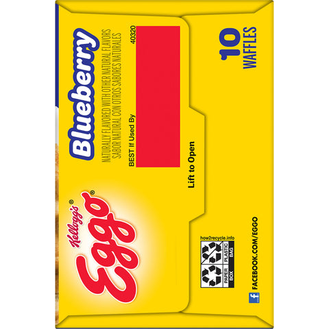 Kelloggs Eggo Blueberry Waffle, 12.3 Ounce -- 8 per case.