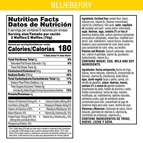 Kelloggs Eggo Blueberry Waffle, 12.3 Ounce -- 8 per case.