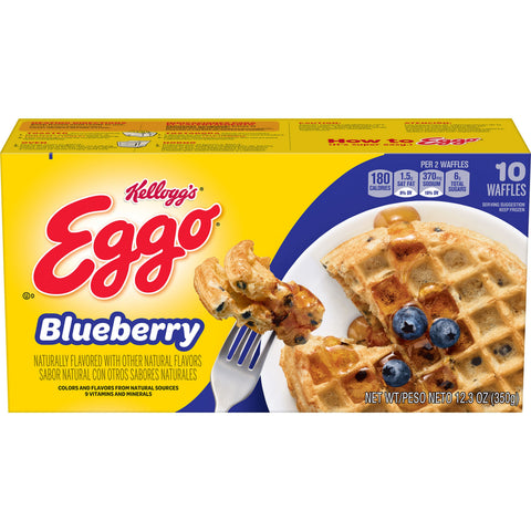 Kelloggs Eggo Blueberry Waffle, 12.3 Ounce -- 8 per case.