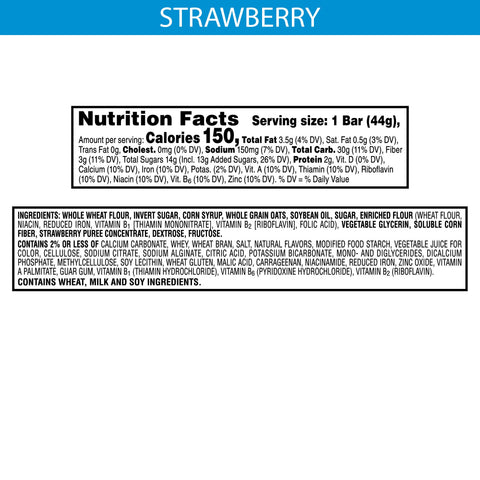 Nutrigrain Strawberry Cereal Bar, 1.55 Ounce -- 96 per case.