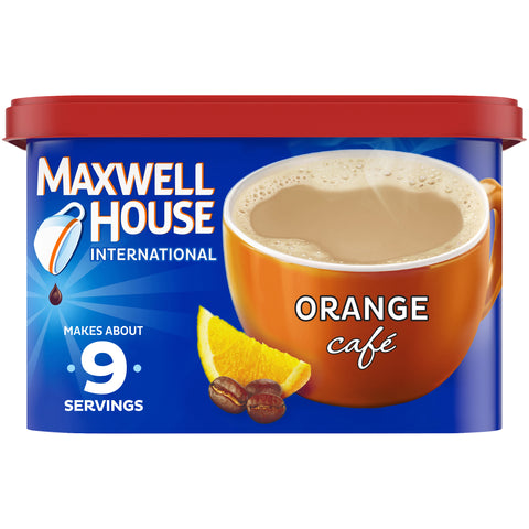 Maxwell House Orange Flavored Cafe Style Instant Beverage Mix, 9.3 Ounce -- 8 per case.