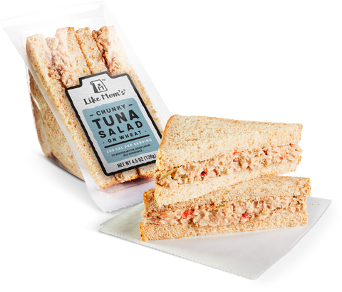 Mom's SANDWICH TUNA SALAD ON WHEAT BREAD WEDGE 4.5 OZ 10000051147