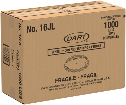 Dart LID TRANSLUCENT VENTED F/ FOAM CUPS AND CONTAINERS 16 OZ