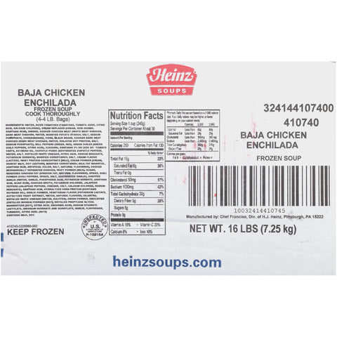 Chef Francisco Baja Chicken Enchilada Soup, 16 Pound