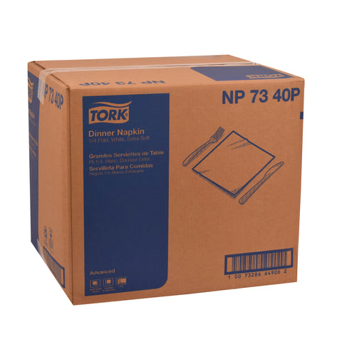 Tork Advanced NAPKIN DINNER 17X16.25 WHITE 3-PLY 1/4 FOLD