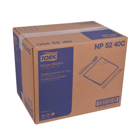 Napkin Dinner 15x17 White 2 Ply 1/4 Fold