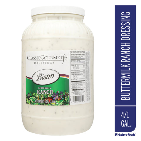Ventura Foods Classic Gourmet Bistro Buttermilk Ranch Salad Dressing, 1 Gallon -- 4 per case