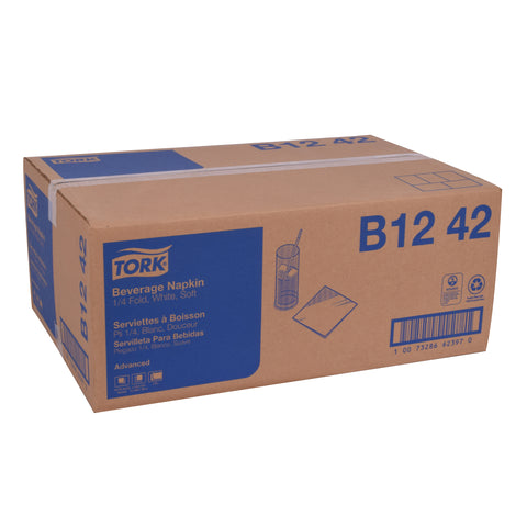 Tork Advanced NAPKIN BEVERAGE 9.3X9.3 WHITE 2 PLY