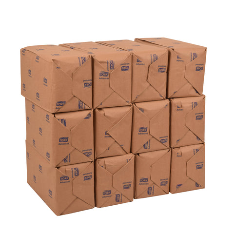 Tork 1 Ply Natural Advanced Masterfold Dispenser Napkin, 12 x 17 inch - 500 per pack -- 12 packs per case