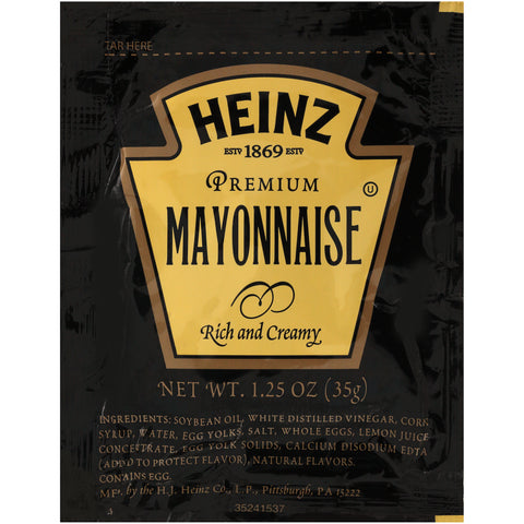 Heinz® MAYONNAISE PREMIUM BLACK SACHET SINGLE SERVE POUCH 534630/78002910