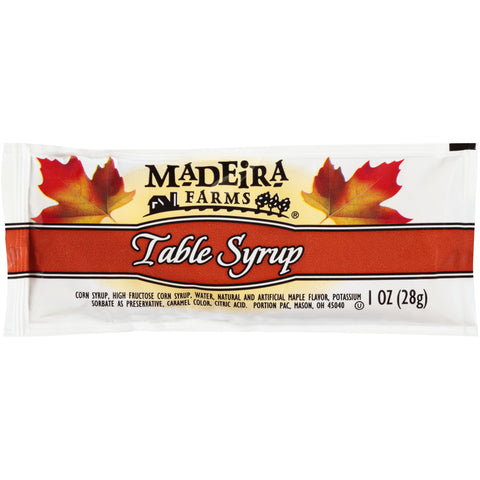 Madeira Farms® SYRUP MAPLE IMITATION FLAVOR SINGLE SERVE POUCH 0013951/78000372