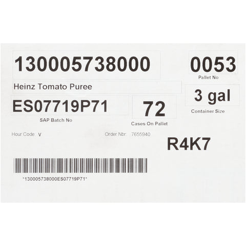 Heinz Tomato Puree, 3 Gallon