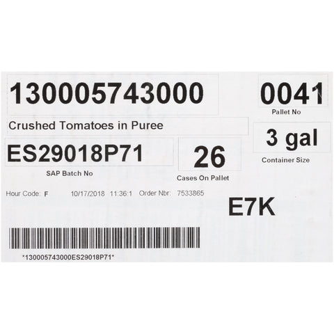 Heinz Crushed Tomatoes in Puree, 3 Gallon -- 1 Case