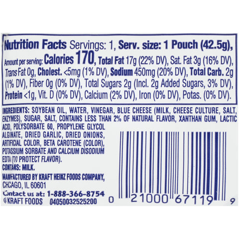 Kraft Dressing Blue Cheese, 1.5 Ounce -- 60 Count