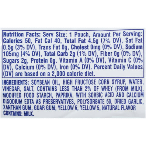 Dressing French Creamy Single Serve Pouch