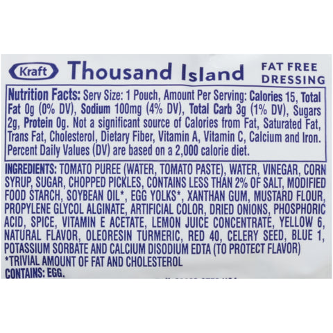 Kraft DRESSING THOUSAND ISLAND FAT FREE SINGLE SERVE PACKET