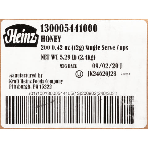 Heinz Single Serve Honey, 12 Gram -- 200 Case