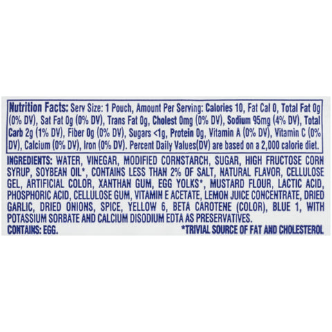 Kraft MAYONNAISE FAT FREE SINGLE SERVE POUCH