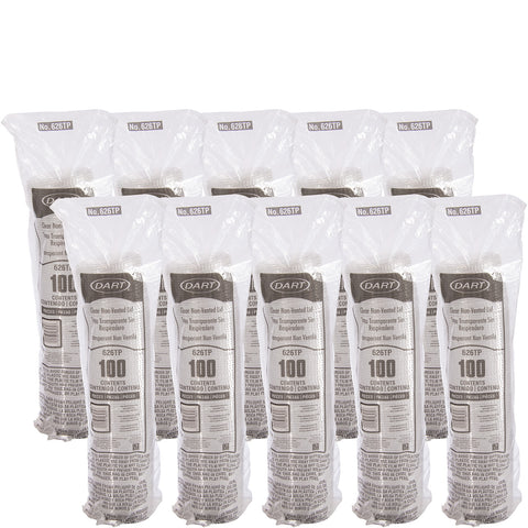 Dart Clear PETE Plastic Flat Cold Cup Lid for 12-16 Ounce Cup -- 1000 per case