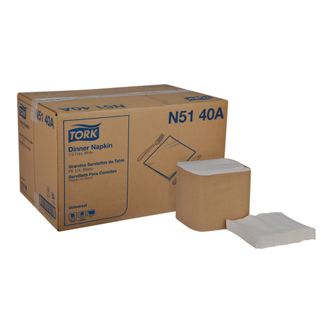 Tork Universal White 1 Ply Paper Dinner Napkin, 16.9 x 15 inch -- 4008 per case