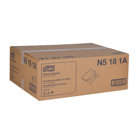 Tork 1 Ply White 1/8 Fold Universal Dinner Napkin, 15 x 17 inch -- 3000 per case