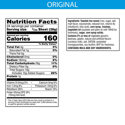Snack Bar Rice Krispies Treats® Original Bar