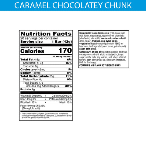 Kellogg's® SNACK BAR RICE KRISPIES TREATS® CARAMEL CHOCOLATEY CHUNK