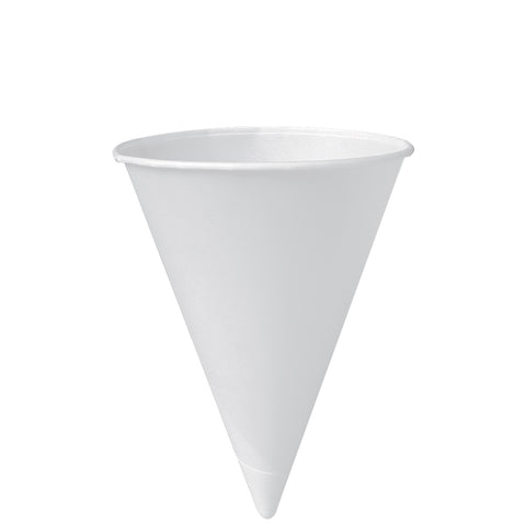 SOLO Cup Company Bare Treated Paper Cone Water Cups, 6 oz, White, 200/Sleeve, 25 Sleeves/Carton