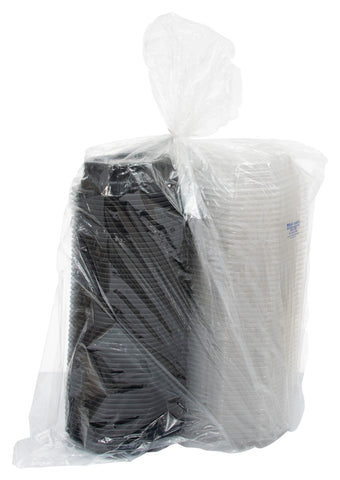 Creative Carryouts® CONTAINER PLASTIC HINGED CARRYOUT - BLACK/CLEAR 6