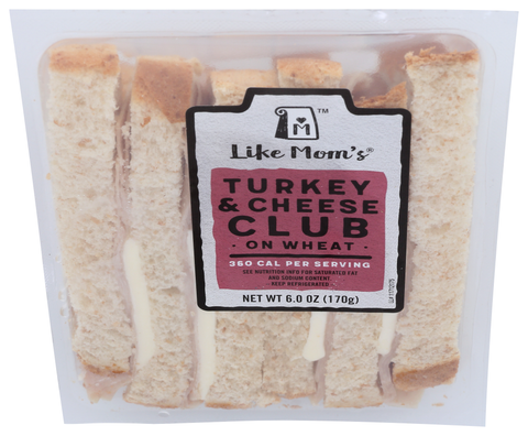 Mom's SANDWICH TURKEY & CHEESE CLUB TURKEY AND SWISS CHEESE ON WHEAT BREAD 6 OZ 10000051152