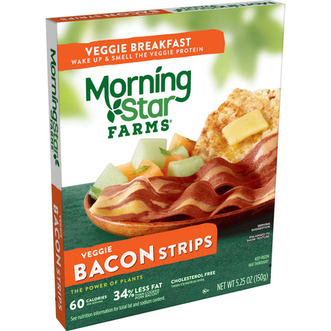Kelloggs Morningstar Breakfast Veggie Bacon Strip, 5.25 Ounce -- 12 per case.