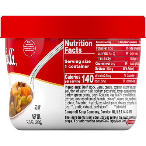 Campbell's® SOUP VEGETABLE RED & WHITE BEEF BOWL MICROWAVEABLE