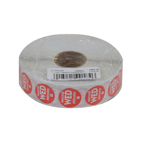 Label Circle Permanent Trilingual Red Wednesday .75