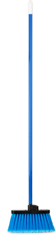 Broom Lobby Duo-sweep® Wide Light Industrial Flagged W/ Blue Metal Threaded Handle Blue 11