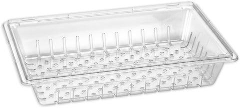 StorPlus™ CONTAINER FOOD STORAGE CONTAINER COLANDER CLEAR 26X18X5