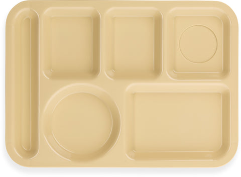 Carlisle TRAY SERVING LEFT-HAND 6-COMPARTMENT TRAY TAN 10X14