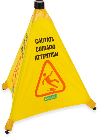 Carlisle SIGN CAUTION CONE POP-UP YELLOW 20