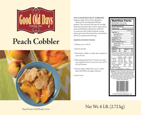 Good Old Days Country Kitchen Peach Cobbler, 6 Pound -- 4 per case.