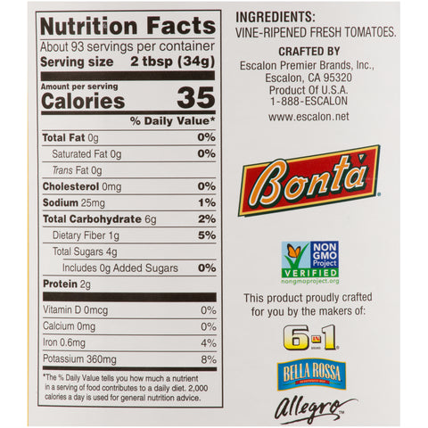 Bonta Fancy Tomato Paste, 111 Ounce -- 6 per case.