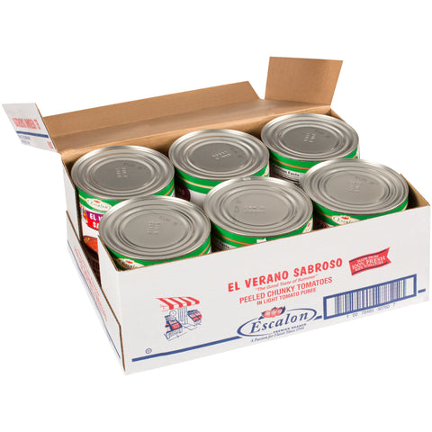 El Verano Sabroso Peeled Chunky Tomato in Light Tomoto Puree, 102 Ounce -- 6 per case.